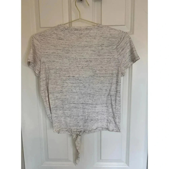 Madewell gray, cream tye crop top tee shirt size medium - Picture 3 of 8